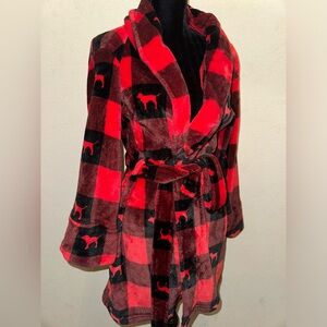 Victoria’s Secret PINK Red & Black Robe Sz M/L